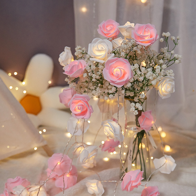 LED Rose String Lights | Flower Room Decor