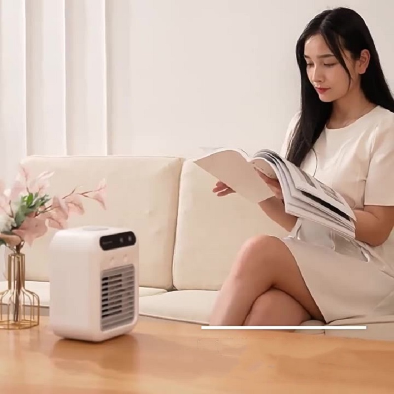 "Portable air cooler fan, water cooling fan for rooms, offices, and cars; rechargeable air cooler cooling fan."