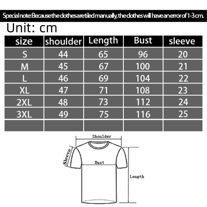 Title 1, T-shirt Uomo Stampa Digitale 3D Girocollo Manic...