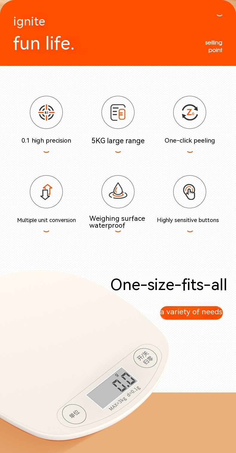 Title 2, Kitchen Electronic Scale High Precision Weighin...