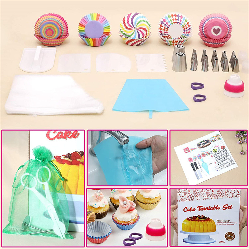 Title 2, 322 Piece Set Cake Turntable Cake Decoration Pa...