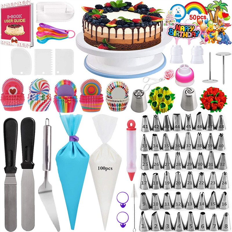 Title 5, 322 Piece Set Cake Turntable Cake Decoration Pa...