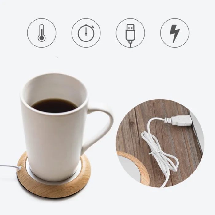 USB Wood Grain Mug Warmer - detail photo 3