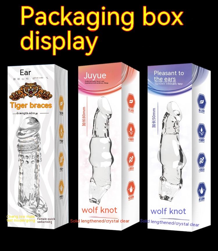 Transparent TPE Wolf Knot Thermal Insulation Condom 5