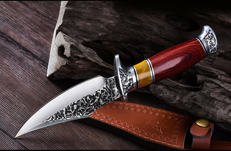 Title 8, Forged Mongolian Handle Meat Knife For Free Bla...