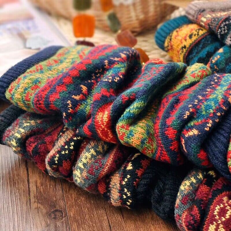 Title 3, Autumn Winter Bohemian Thickened Woolen Socks