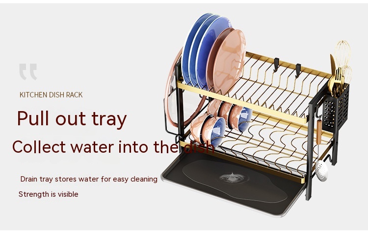 Title 2, Double-Layer Dish Drying Rack for Sink, Tablewa...