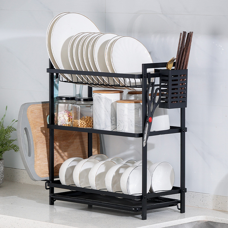 Title 8, Double-layer Tableware Storage Rack Tableware D...