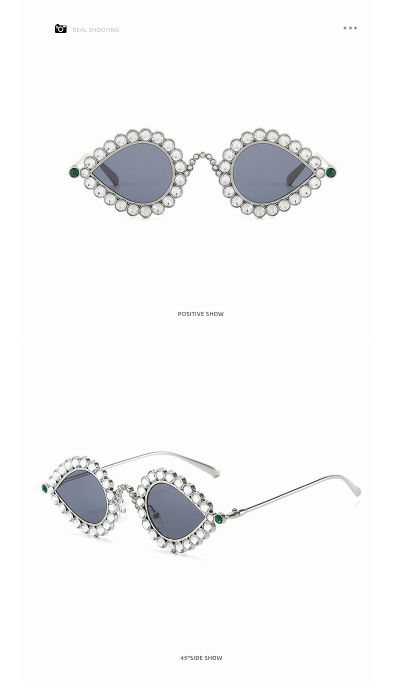 Title 2, Fashion Metal Small Frame Diamond Sun Glasses