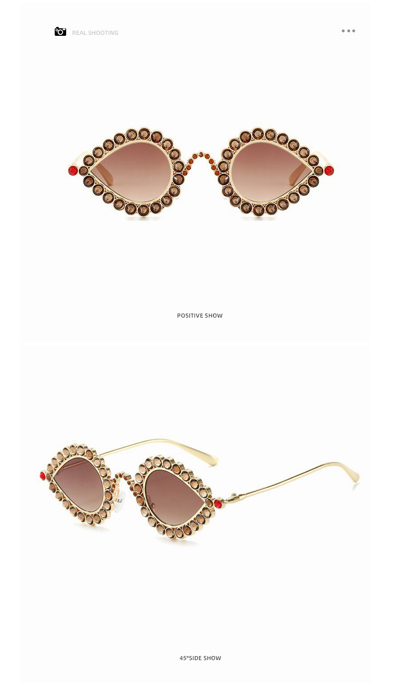 Title 4, Fashion Metal Small Frame Diamond Sun Glasses