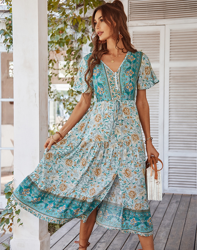 Boho Midi Slit Dress