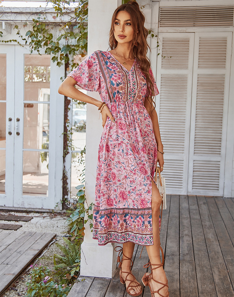 Boho Midi Slit Dress
