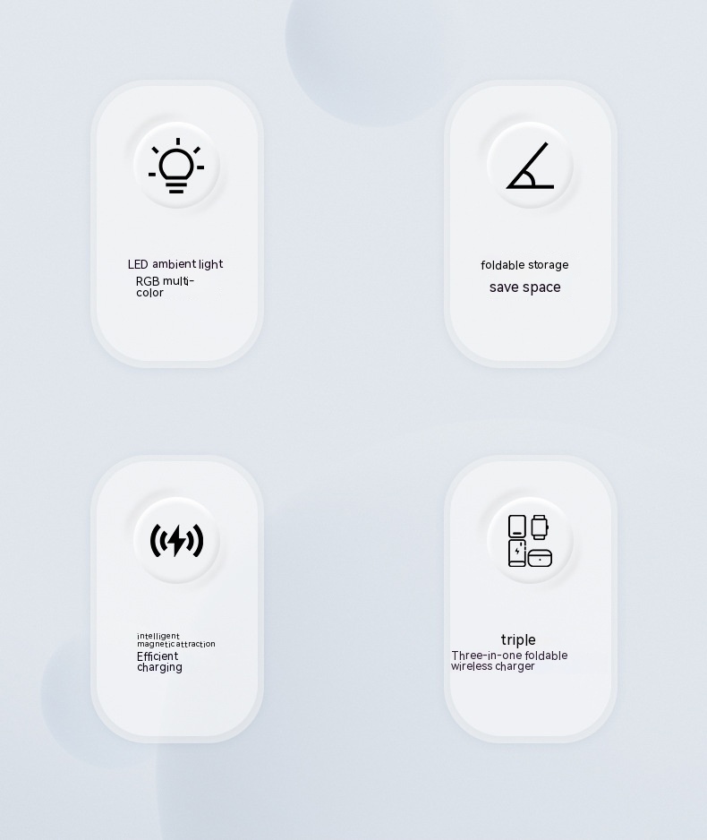 Magnetic Three-in-one Wireless Charger Electrical Magnetic Power Bank 5000 MA Magnetic Wireless Charger 7