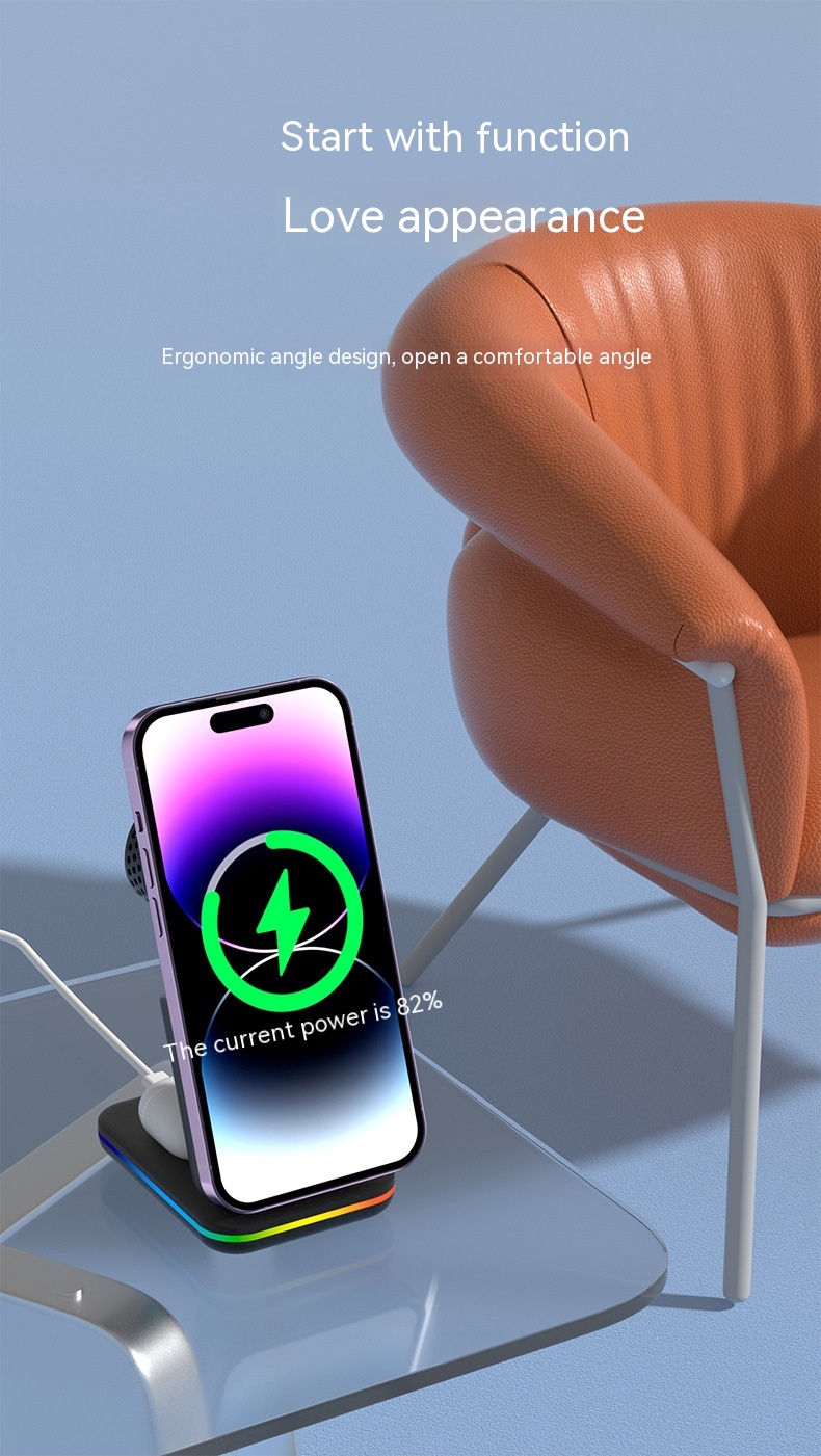 Magnetic Three-in-one Wireless Charger Electrical Magnetic Power Bank 5000 MA Magnetic Wireless Charger 11