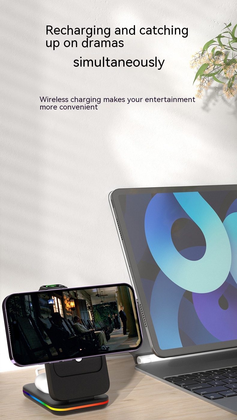 Magnetic Three-in-one Wireless Charger Electrical Magnetic Power Bank 5000 MA Magnetic Wireless Charger 20