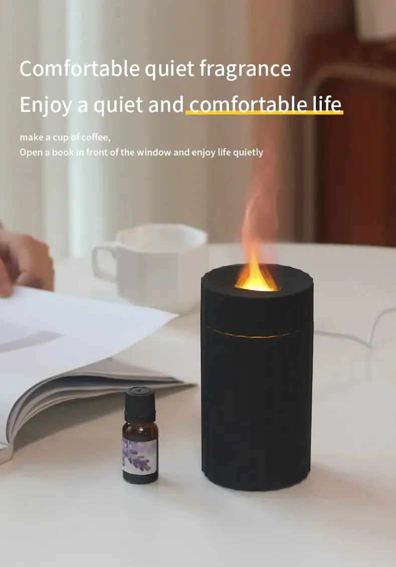 Air Humidifier With Flame Effect Essential Oil