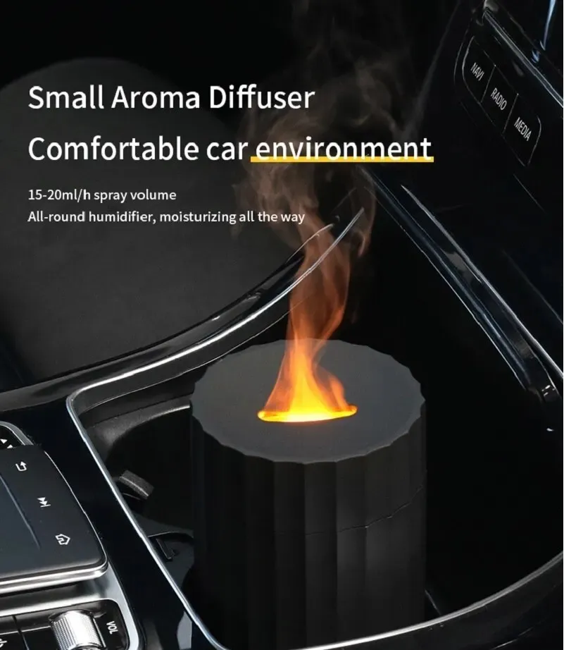 Air Humidifier With Flame Effect Essential Oil