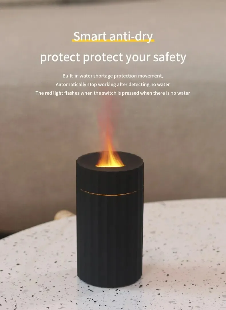Air Humidifier With Flame Effect Essential Oil