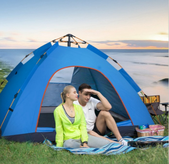 Double Camping Beach Tent Outdoor Thickened Sun Block Rain-proof One Window Automatic Tent - Image 3