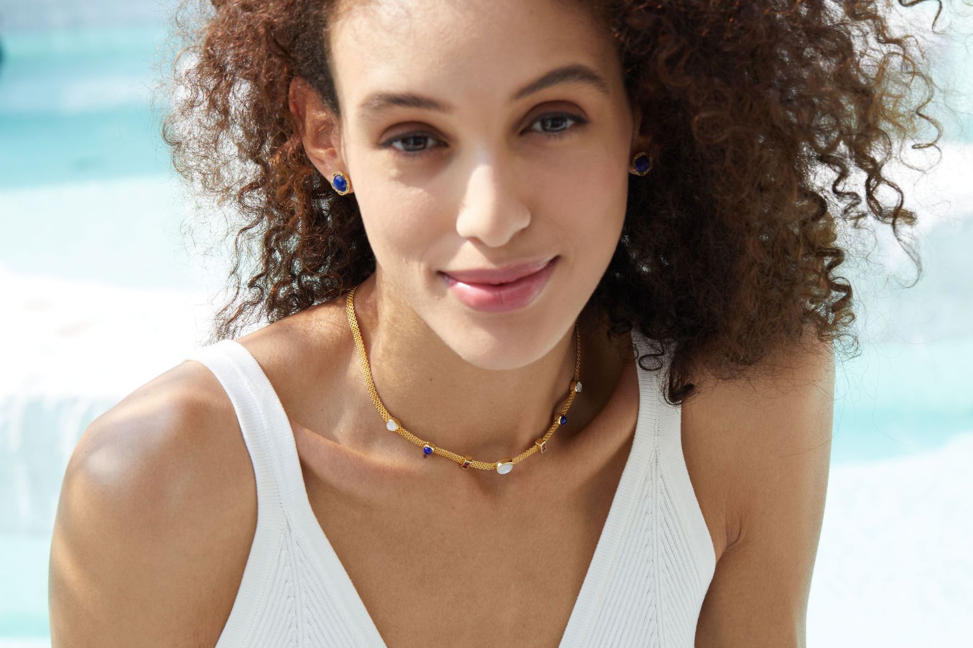 925 Silver Light Luxury Design Sense Heavy Industry INS Free And Easy Natural Stone Necklace