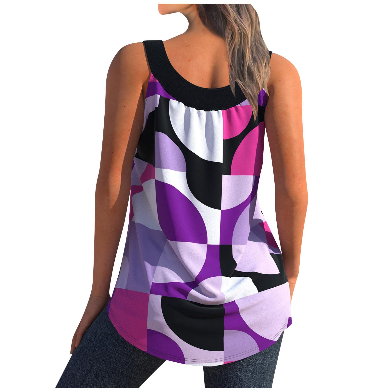 Women's U-neck Digital Printed Sexy Sleeveless Vest