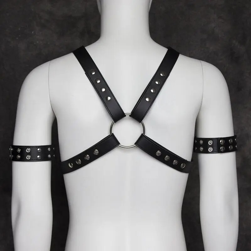 Men's Decorative Bound Leather Armband 9