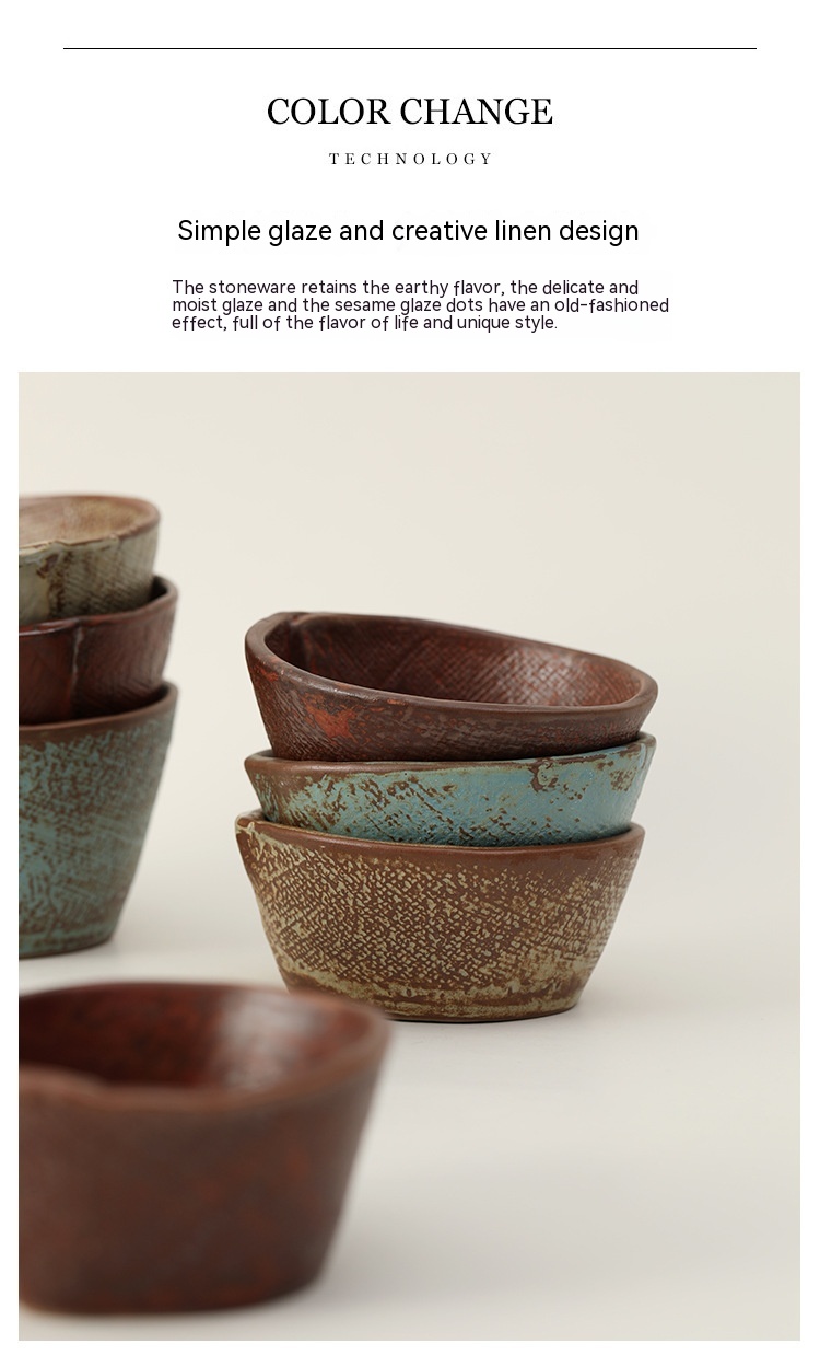 Ceramic Rice Household Soup Bowl Retro Restaurant Japanese Cooking Bowl