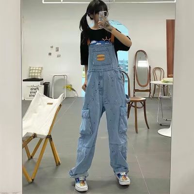 Title 2, Retro Jeans Latzhose Damen Overalls Locker Weit...