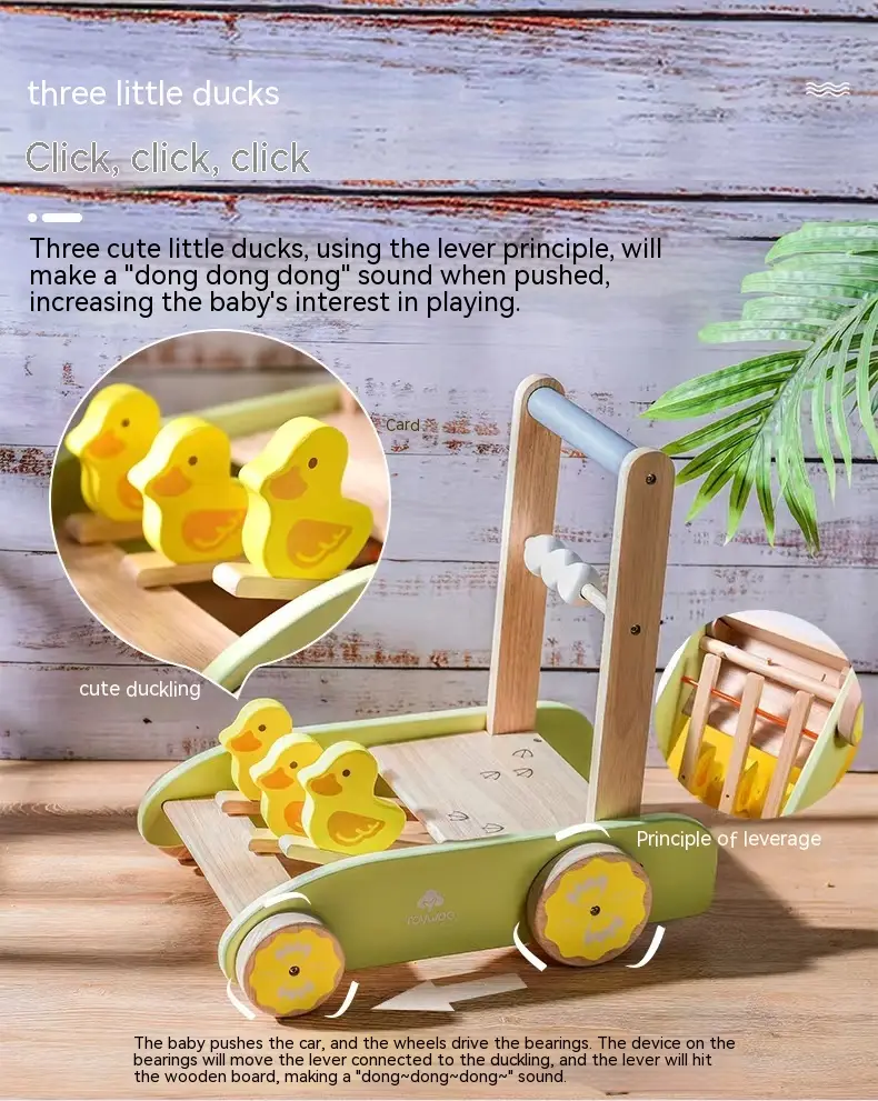 Children's Walkers Anti-baby Step-aid Anti-rollover 1-year-old Baby Stroller Push Wooden Toy