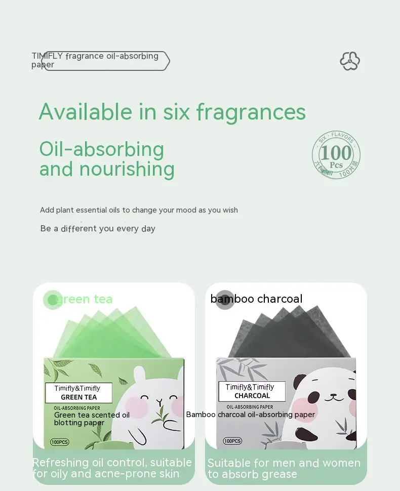Oil-absorbing Sheets Face Oil Obsorbing Sheet 100 Pieces Fragrance