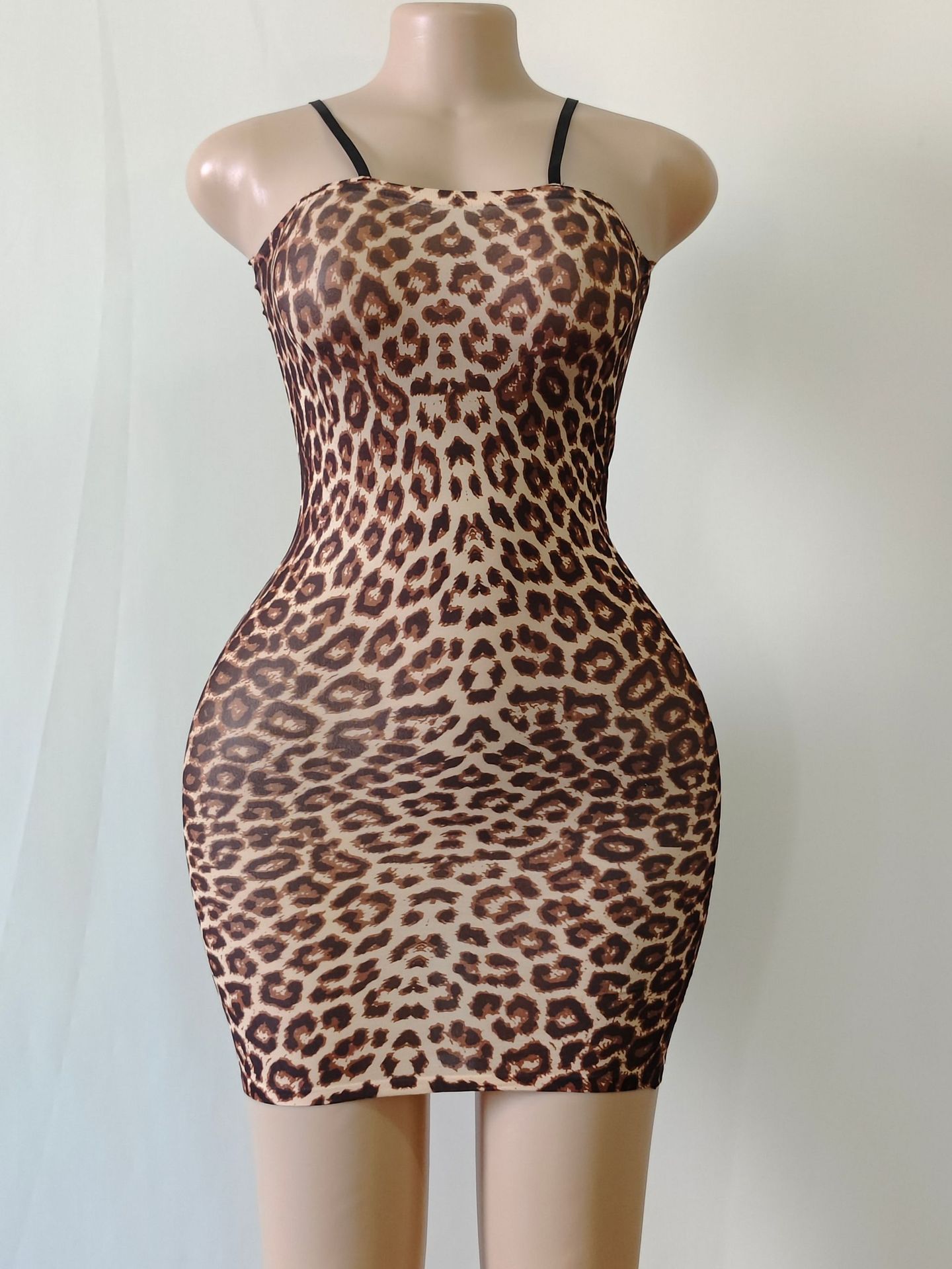 Title 3, Womens Skin Color Printed Leopard Print One-pi...