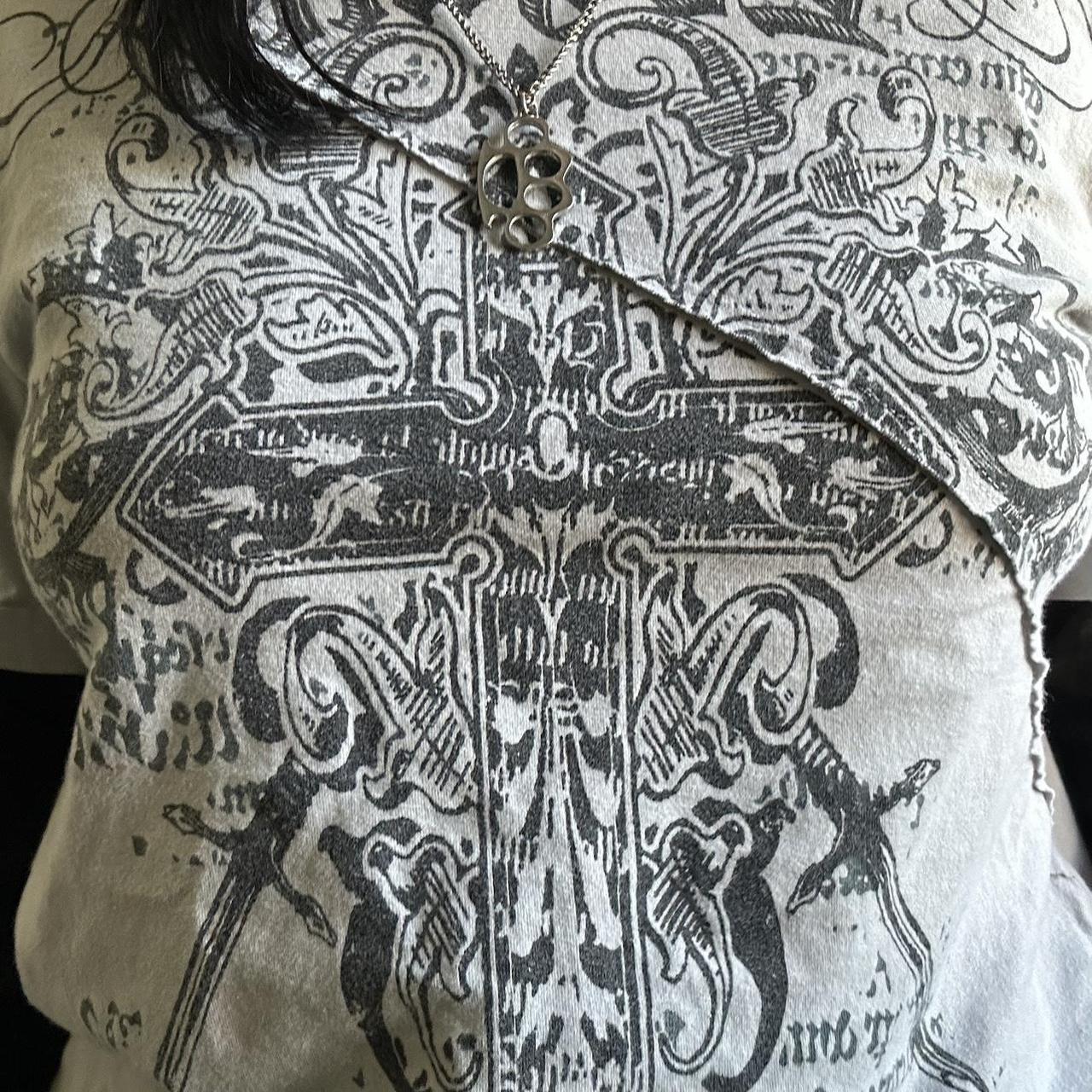 Women's top fake two-piece printed casual long sleeves