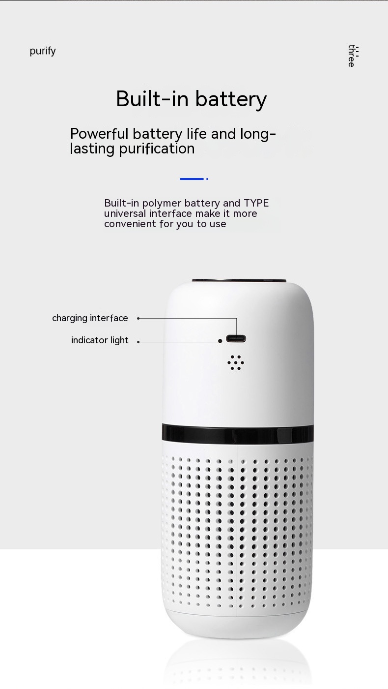 USB Charging Touch Car Air Purifier Desktop Mini PM25 Air Purifier