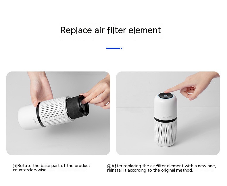 USB Charging Touch Car Air Purifier Desktop Mini PM25 Air Purifier