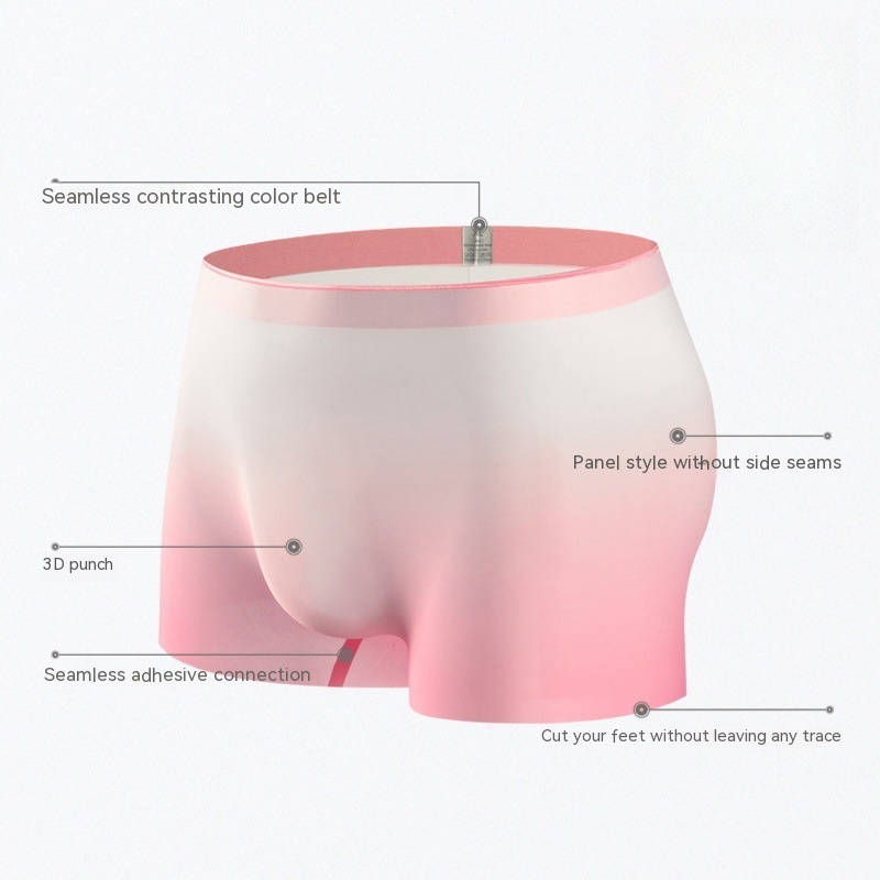 Spring And Summer Ice Silk Men's One-piece Full Seamless Boxers