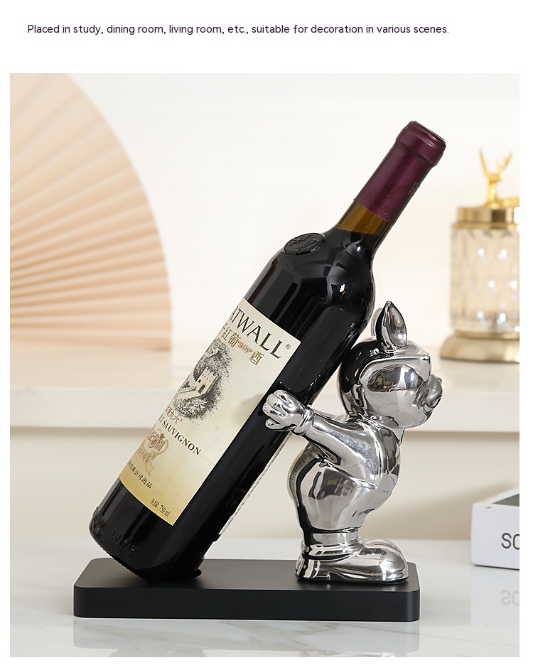 Wine Rack Decoration French Bulldog Creative And Slightly Luxury Decorations — foto 18