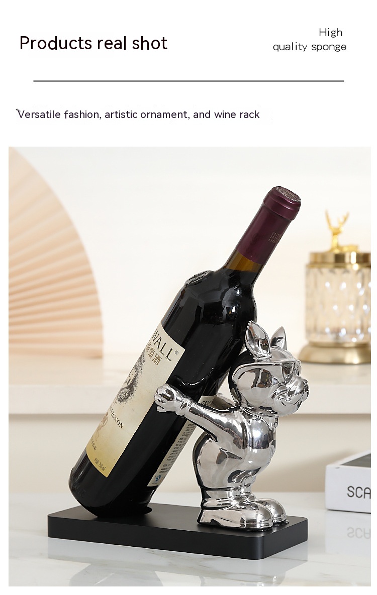 Wine Rack Decoration French Bulldog Creative And Slightly Luxury Decorations — foto 22