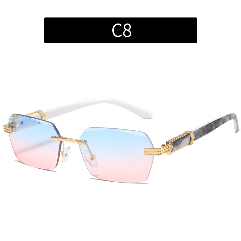 Women's Trimming Ocean Lens Rimless Sunglasses - Image 2
