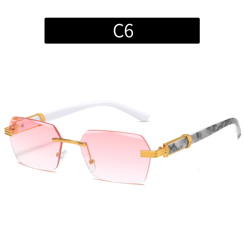 Women's Trimming Ocean Lens Rimless Sunglasses - Image 18
