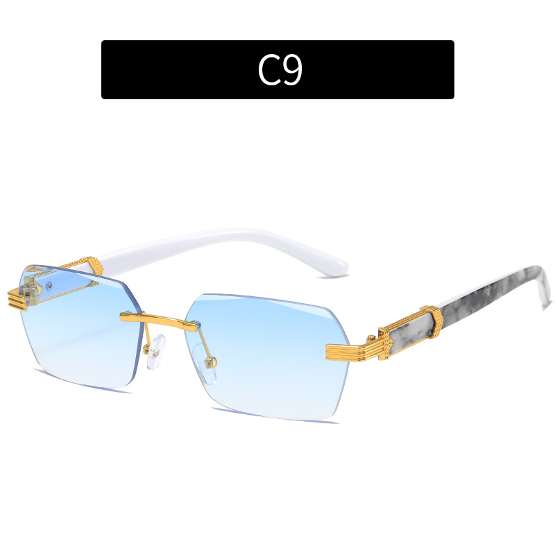 Women's Trimming Ocean Lens Rimless Sunglasses - Image 22