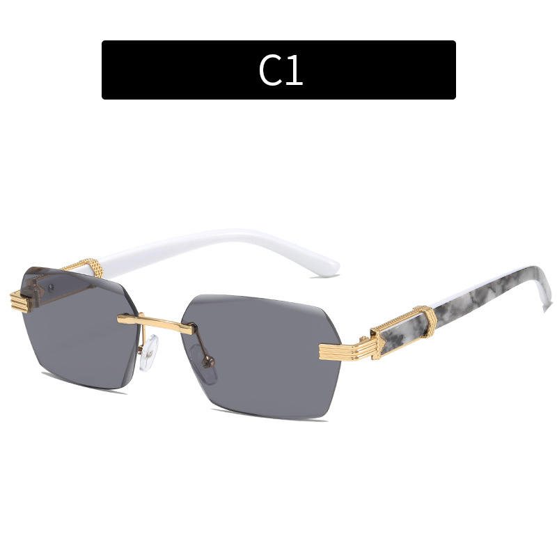 Women's Trimming Ocean Lens Rimless Sunglasses - Image 23