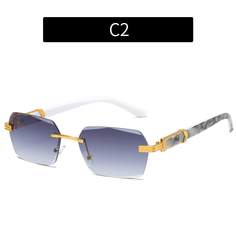 Women's Trimming Ocean Lens Rimless Sunglasses - Image 19