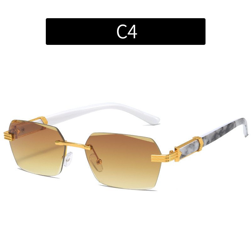 Women's Trimming Ocean Lens Rimless Sunglasses - Image 14