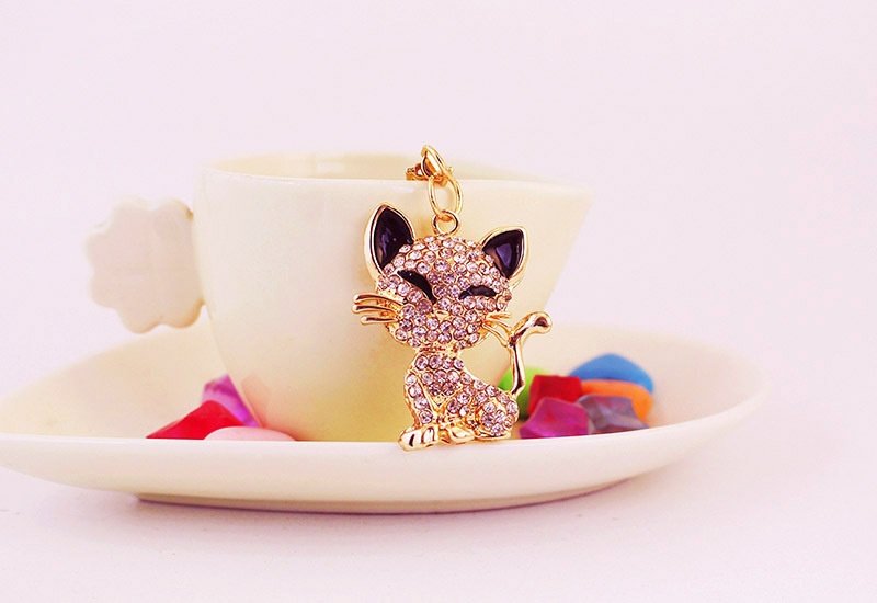 Squinting Cute Fox Animal Alloy Key Ring Accessories Pendant Key Chain