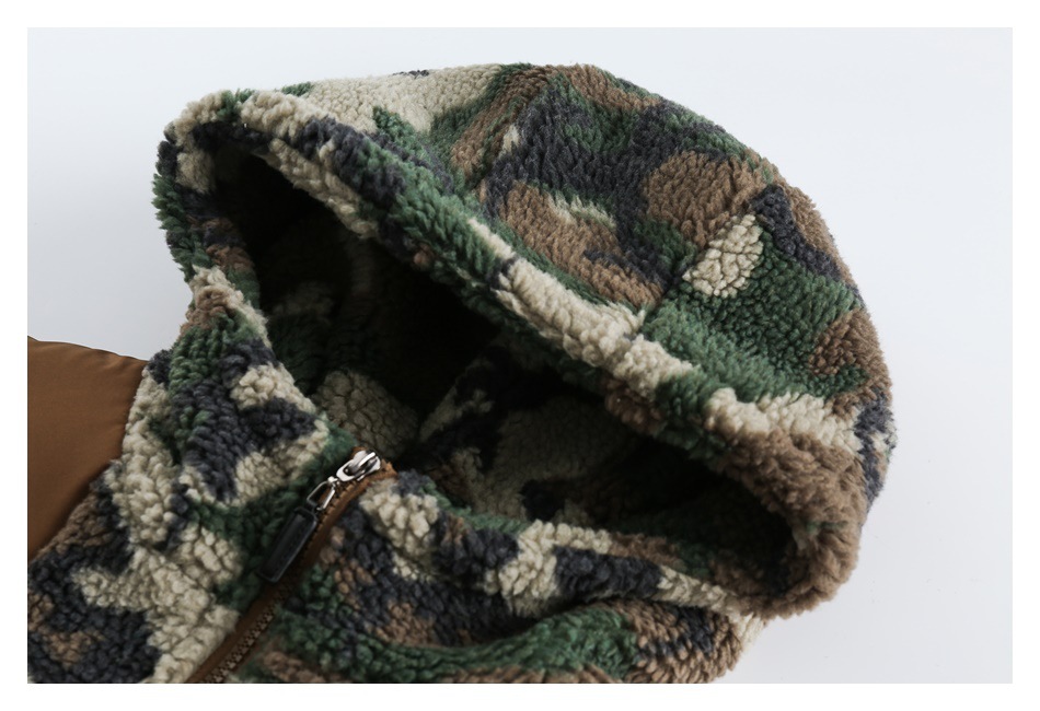 Men's Retro Camouflage Hooded Cotton Coat