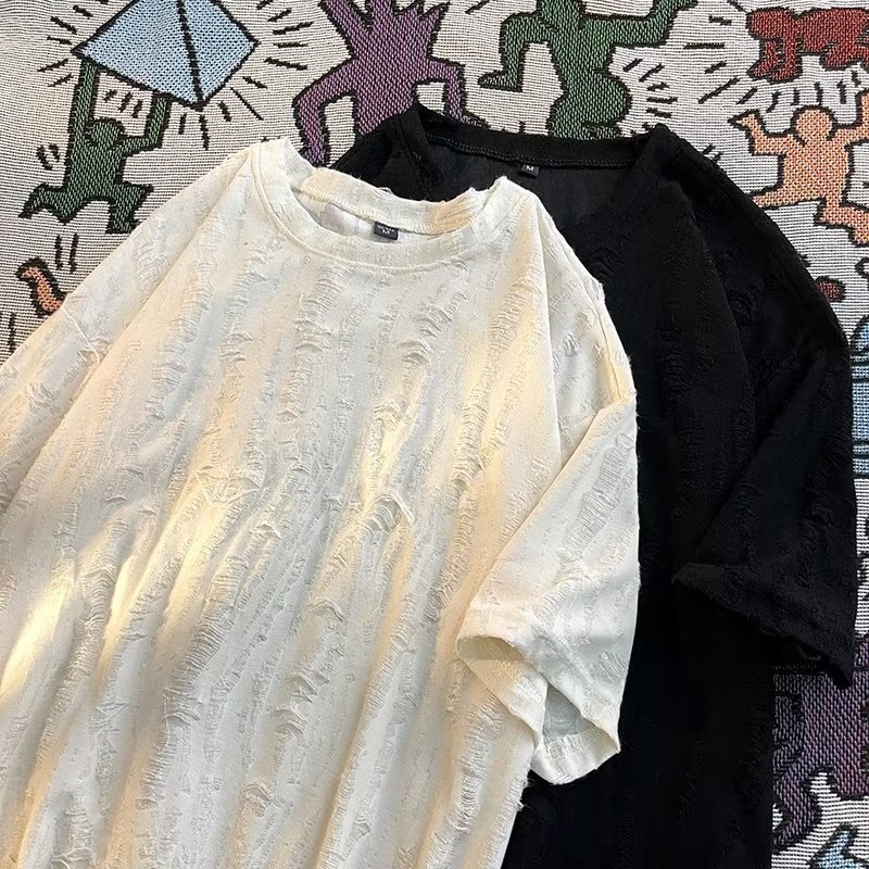 Design Sense Ruoshuai Top Summer Trendy Loose Couple Half Sleeve