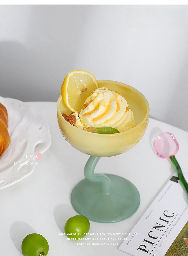 Milk Tea Milkshake Dessert Glass Cup Goblet Pudding Ice Cream Bowl Ice Cream Cup