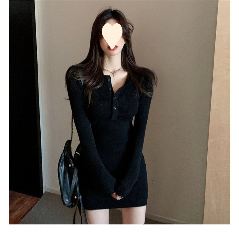 Tight Waist Hot Girl Black Hip-wrapped Skirt