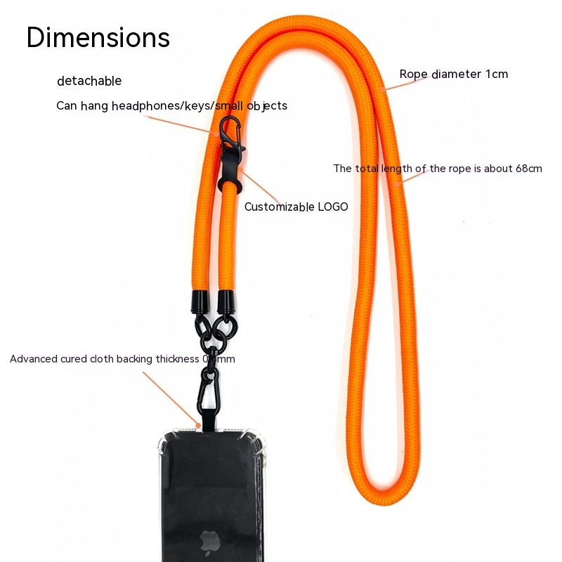 10MM Climbing Rope Mobile Phone Lanyard Gasket Adjustable Crossbody Mobile Phone Strap Camera Strap Rope Anti-lost Neck Rope