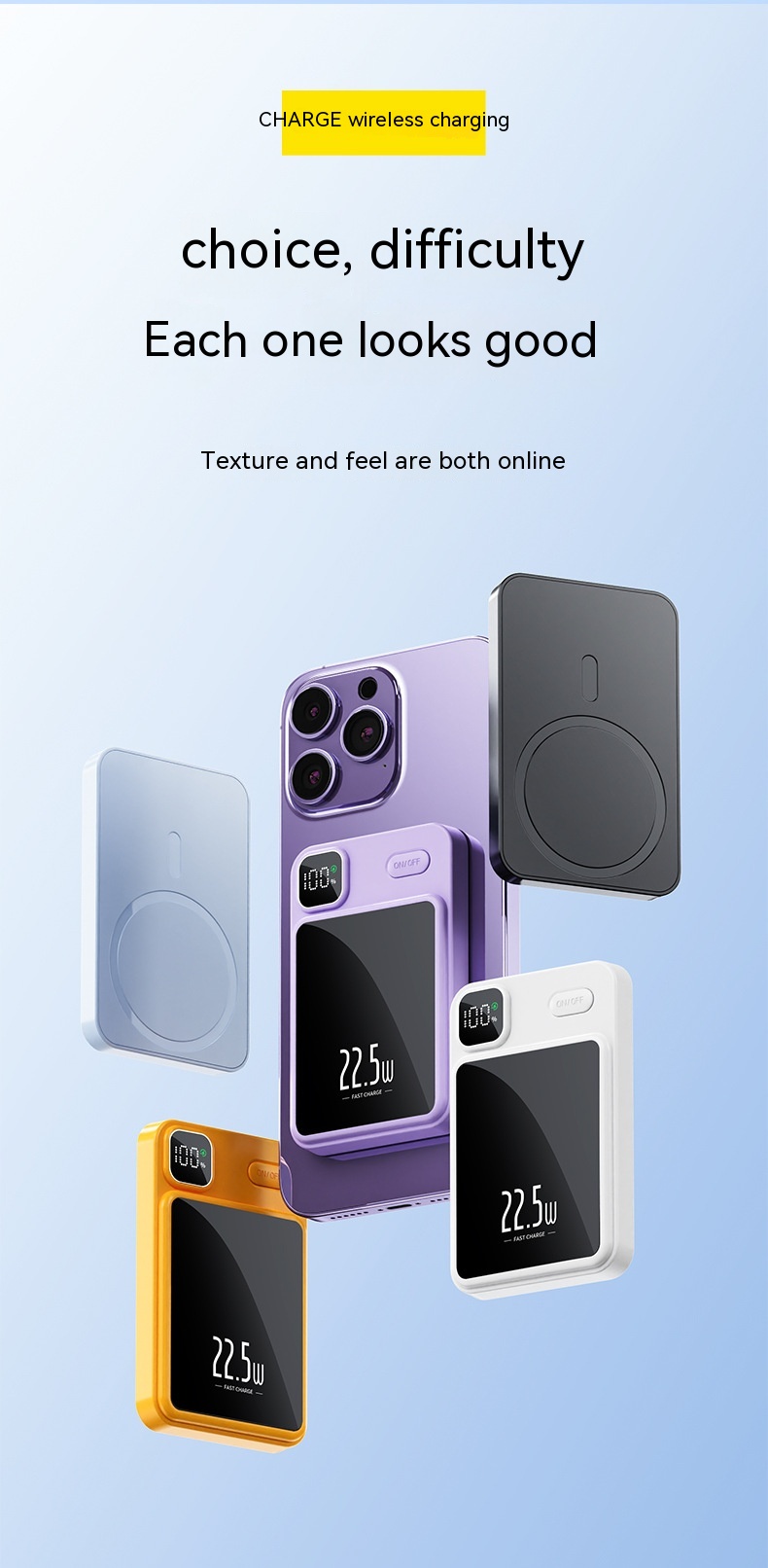 Magnetic Power Bank 20000 MA Large Capacity Fast Charging Mobile Power Gift 12